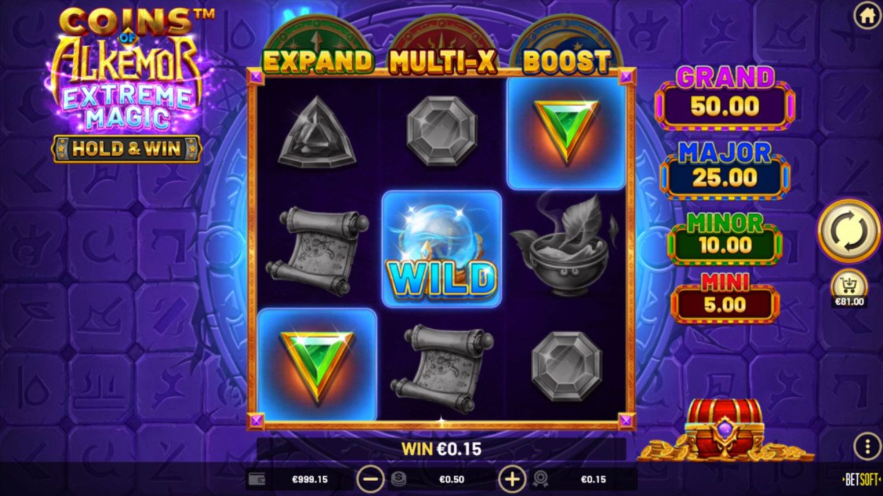 BetSoft Coins of Alkemor Extreme Magic Screenshot