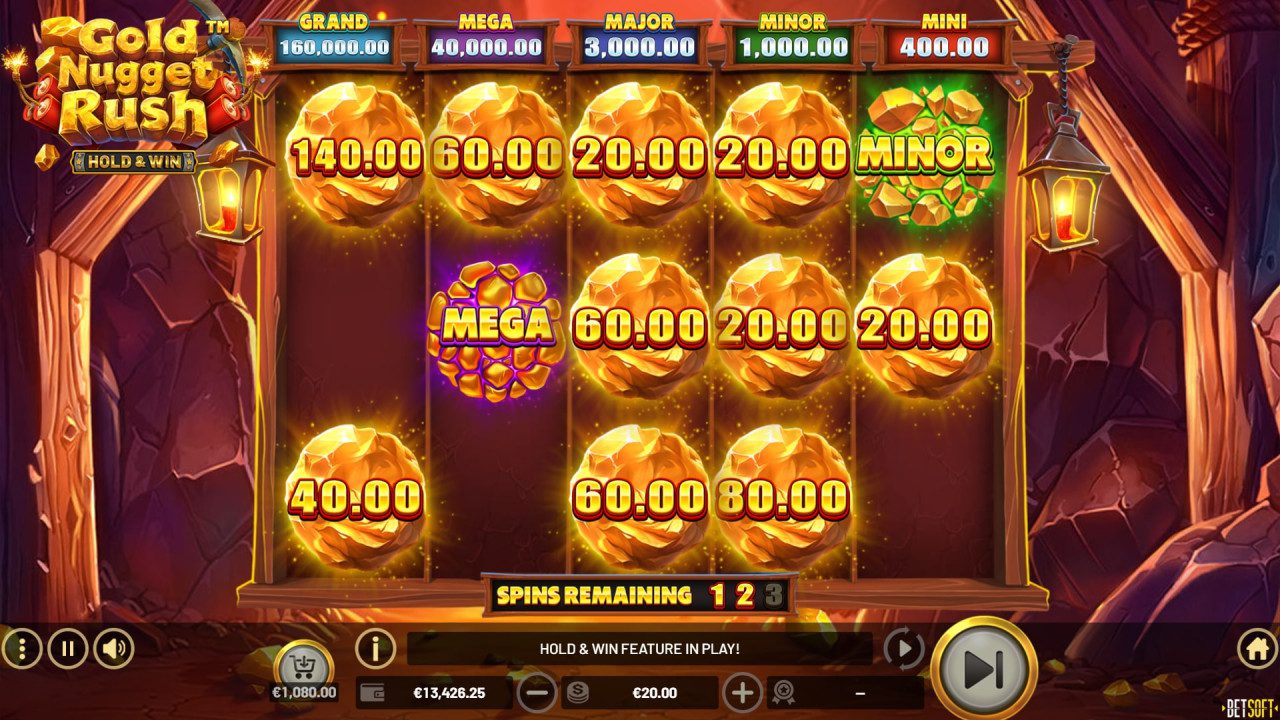 BetSoft Gold Nugget Rush Screenshot