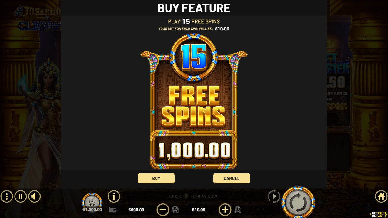 BetSoft Treasures of Cleopatra Screenshot