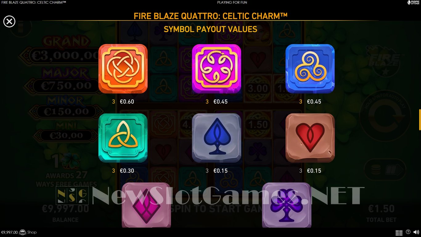 PT Fire Blaze Quattro Celtic Charm Screenshot